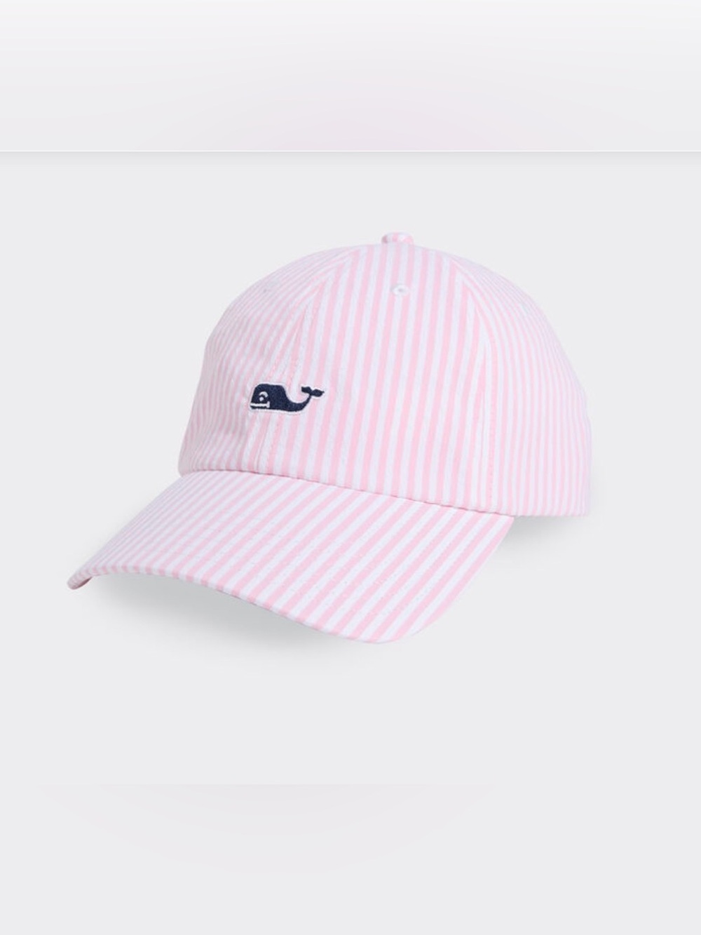 Vineyard Vines Pink & White Striped Whale Cap